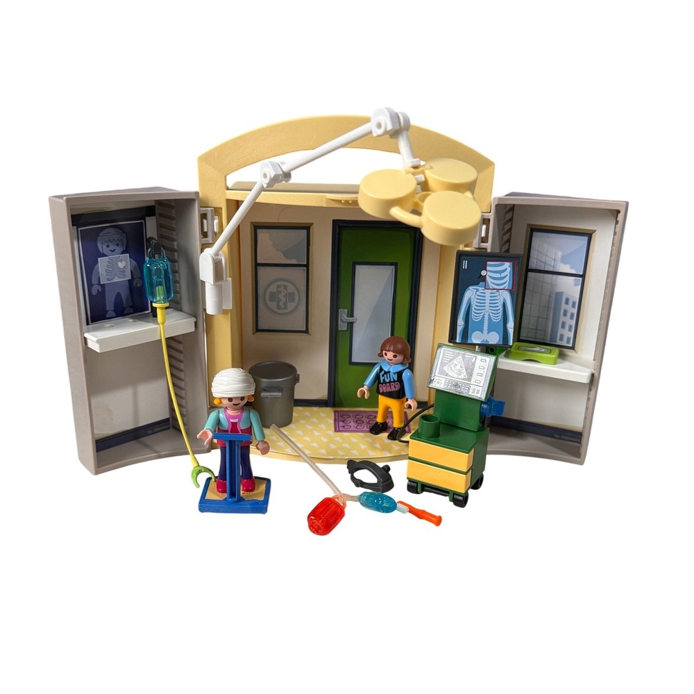 Playmobil 9110 Take Along Hospital Medical Clinic Playset Figures Accessories